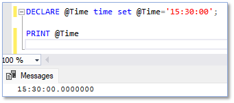 Tipovi podataka u SQL-u time