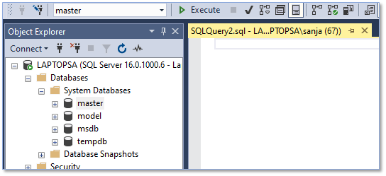 SQL management studio - kreiranje baze podataka