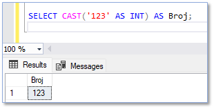 Konverzija tipova podataka u SQL-u
