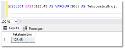 Konverzija tipova podataka u SQL-u